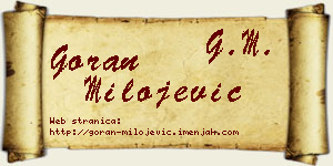 Goran Milojević vizit kartica